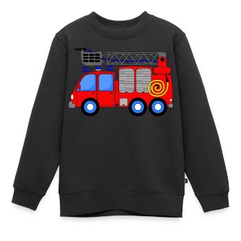 Enfants du camion de pompiers - Sweat Premium enfant bio - noir - Devant - AI Model Kid Female (0cm)
