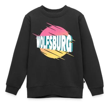 Wolfsburg Allemagne City Font Vintage Retro - Sweat Premium enfant bio - noir - Devant - AI Model Kid Female (0cm)
