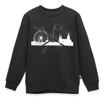 München Deutschland Stadt Skyline Grunge Splash - Kinder Premium Organic Sweatshirt - Schwarz - Vorne - AI Model Kid Female (0cm)