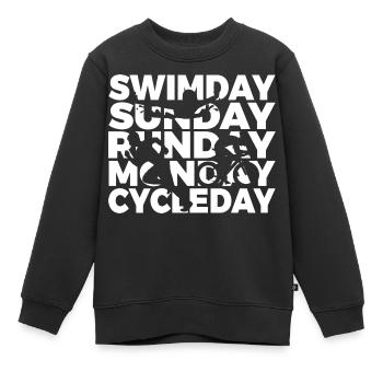 Triathlon en semaine - Sweat Premium enfant bio - noir - Devant - AI Model Kid Female (0cm)
