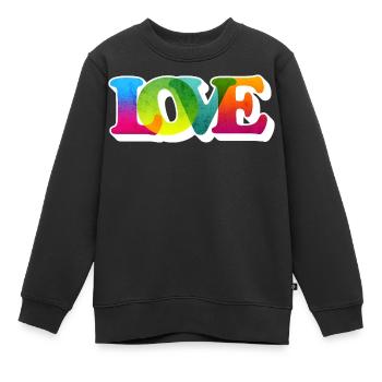 LOVE STATEMENT BUNT GROOVY - Kinder Premium Organic Sweatshirt - Schwarz - Vorne - AI Model Kid Female (0cm)