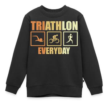 Fahrrad Triathlon Routine - Kinder Premium Organic Sweatshirt - Schwarz - Vorne - AI Model Kid Female (0cm)