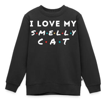 Ich liebe meine Katze lustige Katzenbesitzer Geschenkidee - Kinder Premium Organic Sweatshirt - Schwarz - Vorne - AI Model Kid Female (0cm)