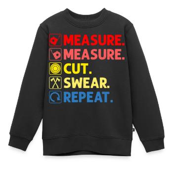 Mesure Coupe Jurer Répéter Charpentier - Sweat Premium enfant bio - noir - Devant - AI Model Kid Female (0cm)
