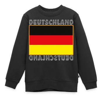 Deutschlandflagge - Deutschland WM / EM Fussball - Kinder Premium Organic Sweatshirt - Schwarz - Vorne - AI Model Kid Female (0cm)