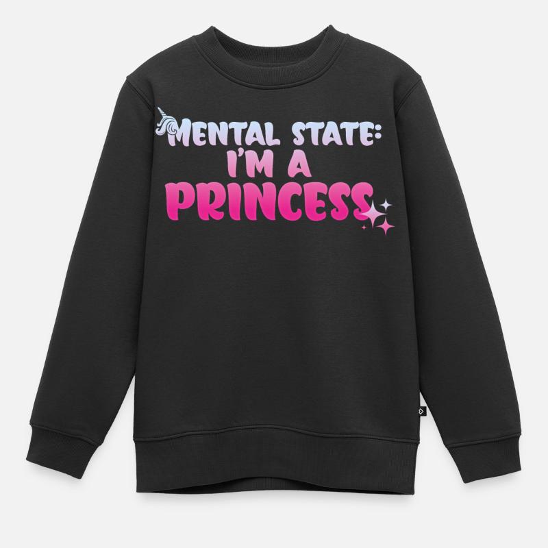 Geisteszustand: Ich bin eine Prinzessin - Kinder Premium Organic Sweatshirt - Schwarz