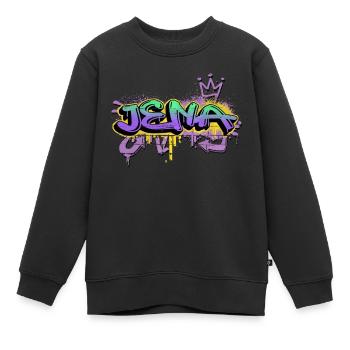 Jena Allemagne Ville Graffiti Pulvérisateur - Sweat Premium enfant bio - noir - Devant - AI Model Kid Female (0cm)