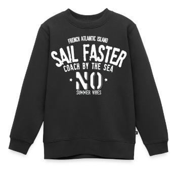 Sail Faster Noirmoutier - Sweat Premium enfant bio - noir - Devant - AI Model Kid Female (0cm)
