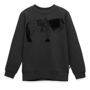Pferd mit Sattel - Kinder Premium Organic Sweatshirt - Schwarz - Vorne - AI Model Kid Female (0cm)
