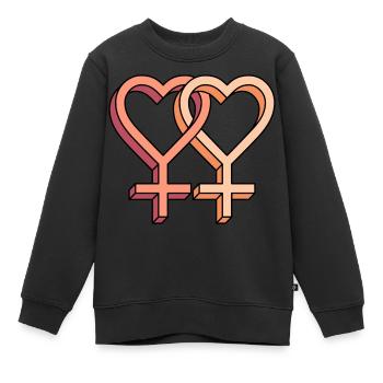 Liebespaar - Kinder Premium Organic Sweatshirt - Schwarz - Vorne - AI Model Kid Female (0cm)