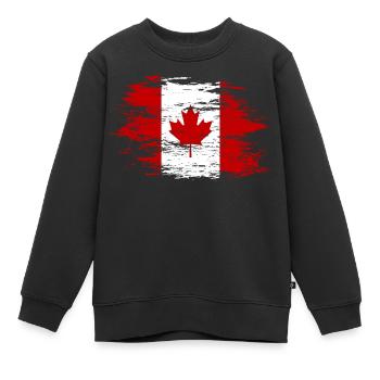 Kanada Flagge used - Kinder Premium Organic Sweatshirt - Schwarz - Vorne - AI Model Kid Female (0cm)