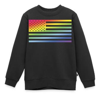 Stars And Stripes / Regenbogenfahne (Amerika) - Kinder Premium Organic Sweatshirt - Schwarz - Vorne - AI Model Kid Female (0cm)