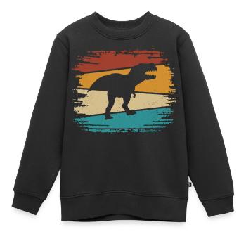 T-Rex - Sweat Premium enfant bio - noir - Devant - AI Model Kid Female (0cm)