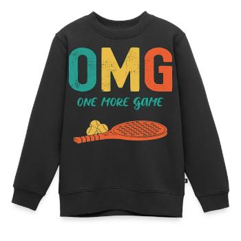 Phrases de padel amusantes OMG Un jeu de plus - Sweat Premium enfant bio - noir - Devant - AI Model Kid Female (0cm)