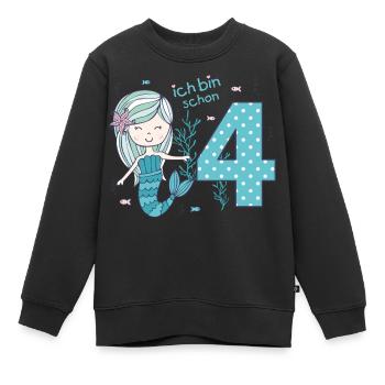 4. Geburtstag - niedliche Meerjungfrau Geschenk - Kinder Premium Organic Sweatshirt - Schwarz - Vorne - AI Model Kid Female (0cm)