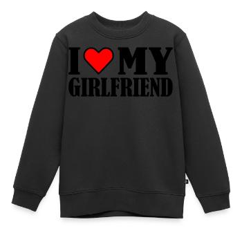 I love my girlfriend - Kinder Premium Organic Sweatshirt - Schwarz - Vorne - AI Model Kid Female (0cm)