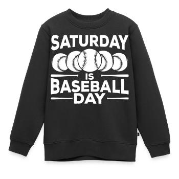 Citation sur le baseball - Sweat Premium enfant bio - noir - Devant - AI Model Kid Female (0cm)