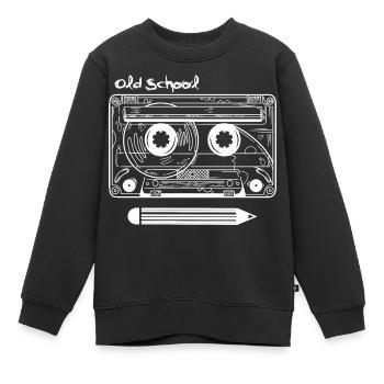 Retro Kassette und Stift - Kinder Premium Organic Sweatshirt - Schwarz - Vorne - AI Model Kid Female (0cm)