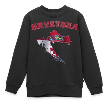 Kroatien Flagge Landkarte - Kinder Premium Organic Sweatshirt - Schwarz - Vorne - AI Model Kid Female (0cm)