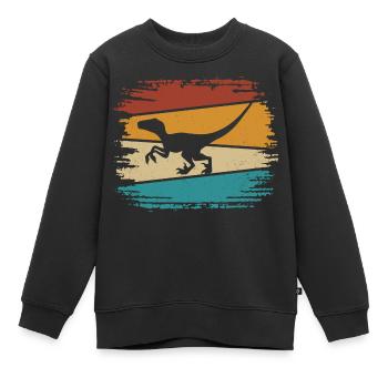 Velociraptor Dino Dinosaurier - Kinder Premium Organic Sweatshirt - Schwarz - Vorne - AI Model Kid Female (0cm)