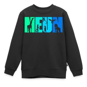 9. Geburtstag Junge 9 Jahre Afrika Wildtiere - Kinder Premium Organic Sweatshirt - Schwarz - Vorne - AI Model Kid Female (0cm)