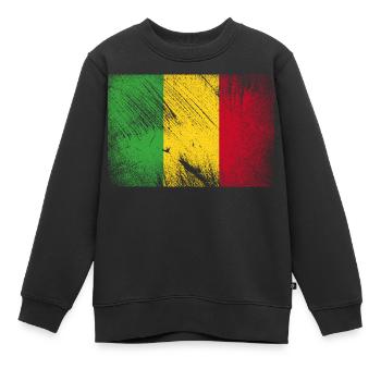 Drapeau du Mali - Grunge Vintage - Sweat Premium enfant bio - noir - Devant - AI Model Kid Female (0cm)