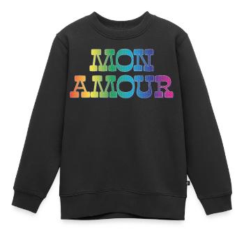 Mon Amour - Kids Premium Organic Sweatshirt - black - Front - AI Model Kid Female (0cm)