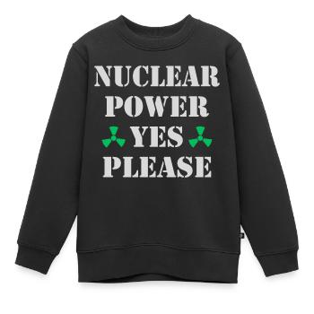 L’énergie nucléaire, oui s’il vous plaît, l’énergie nucléaire - Sweat Premium enfant bio - noir - Devant - AI Model Kid Female (0cm)