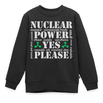 L’énergie nucléaire, oui s’il vous plaît, l’énergie nucléaire - Sweat Premium enfant bio - noir - Devant - AI Model Kid Female (0cm)