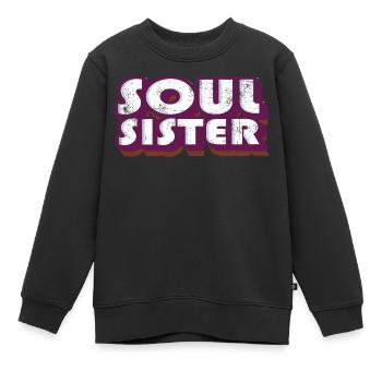 Âme Soeur Rétro - Sweat Premium enfant bio - noir - Devant - AI Model Kid Female (0cm)