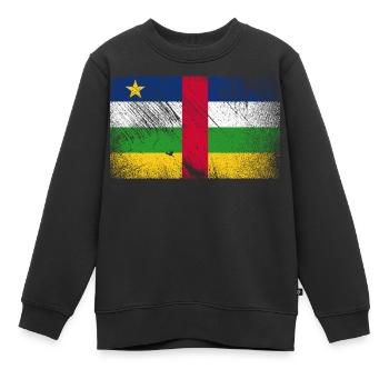Zentralafrikanische Republik Flagge - Vintage - Kinder Premium Organic Sweatshirt - Schwarz - Vorne - AI Model Kid Female (0cm)