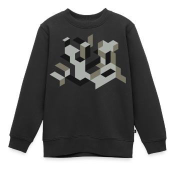 perspektive bau würfel selbst färben labyrinth 3D - Kinder Premium Organic Sweatshirt - Schwarz - Vorne - AI Model Kid Female (0cm)