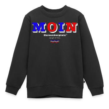 Ein fröhliches MOIN - HERZANKERPLATZ - Kinder Premium Organic Sweatshirt - Schwarz - Vorne - AI Model Kid Female (0cm)