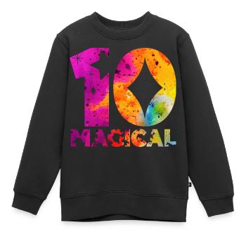 MAGICAL 10. GEBURTSTAG EINHORN - Kinder Premium Organic Sweatshirt - Schwarz - Vorne - AI Model Kid Female (0cm)