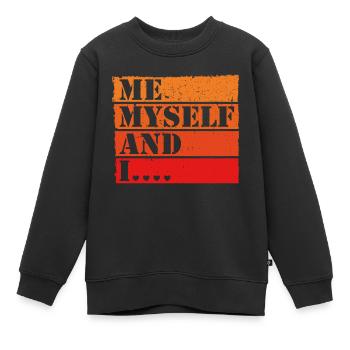 Moi moi-même et moi Retro Quote Statement - Sweat Premium enfant bio - noir - Devant - AI Model Kid Female (0cm)