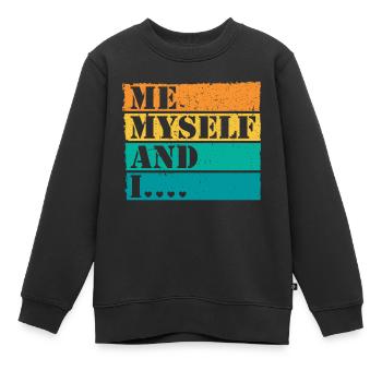 Moi moi-même et moi Retro Quote Statement - Sweat Premium enfant bio - noir - Devant - AI Model Kid Female (0cm)