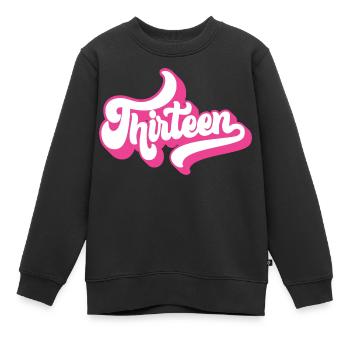 Geschenk zum 13. Geburtstag, Hallo Dreizehn, 13 Jahre - Kinder Premium Organic Sweatshirt - Schwarz - Vorne - AI Model Kid Female (0cm)