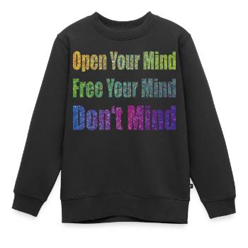 Don't Mind - Kinder Premium Organic Sweatshirt - Schwarz - Vorne - AI Model Kid Female (0cm)