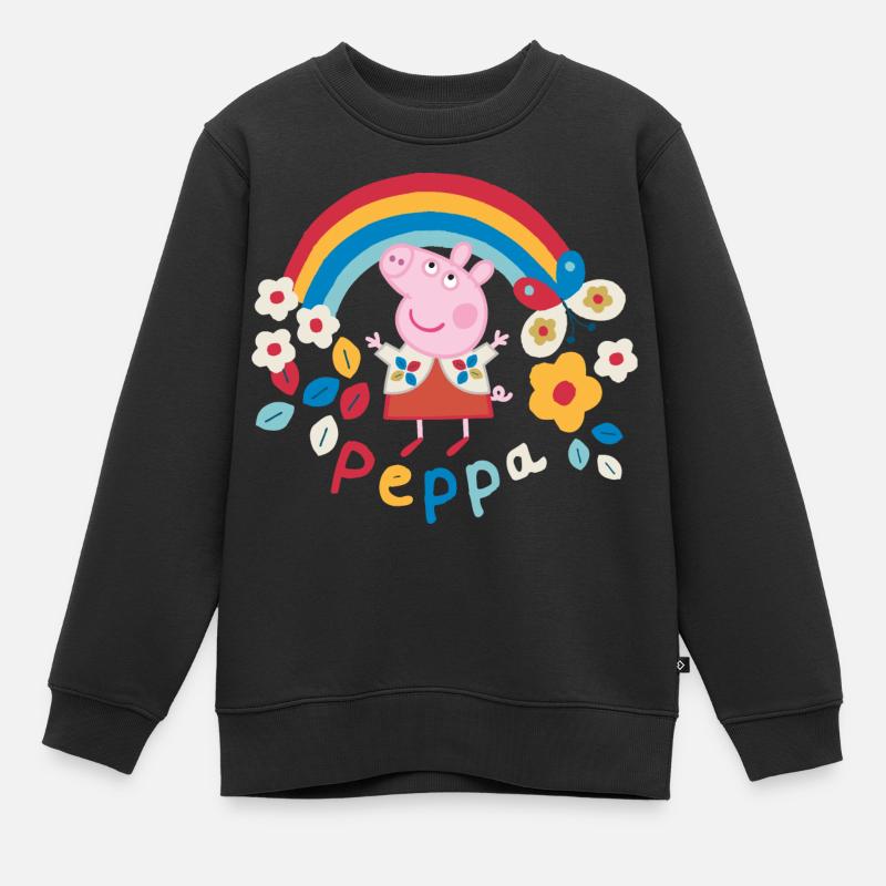Peppa Pig Arc En Ciel - Sweat Premium enfant bio - noir
