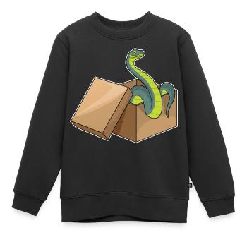 Schlange Karton - Kinder Premium Organic Sweatshirt - Schwarz - Vorne - AI Model Kid Female (0cm)