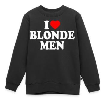 I love blonde men - Kinder Premium Organic Sweatshirt - Schwarz - Vorne - AI Model Kid Female (0cm)