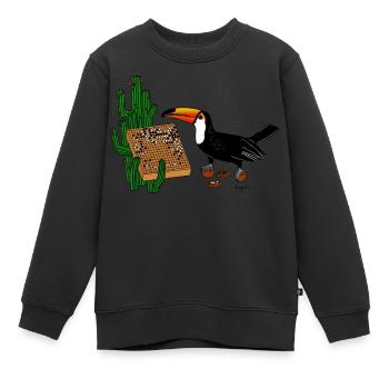 The Ear-Reddening Move - Kids Premium Organic Sweatshirt - black - Front - AI Model Kid Female (0cm)