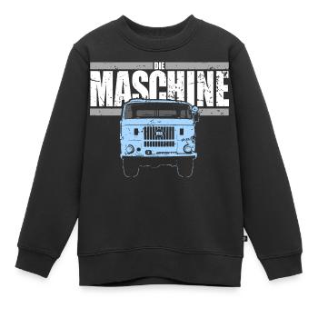 W50 - Die Maschine - Kinder Premium Organic Sweatshirt - Schwarz - Vorne - AI Model Kid Female (0cm)
