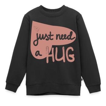 Umarmung Motivation Herz - Kinder Premium Organic Sweatshirt - Schwarz - Vorne - AI Model Kid Female (0cm)