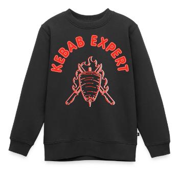 Kebab Expert Kebab Grill - Sweat Premium enfant bio - noir - Devant - AI Model Kid Female (0cm)