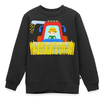 Mähdrescher Bauer Feld Bauernhof - Kinder Premium Organic Sweatshirt - Schwarz - Vorne - AI Model Kid Female (0cm)