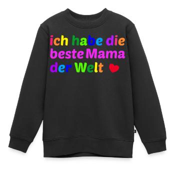 Ich habe die beste Mama der Welt - Kinder Premium Organic Sweatshirt - Schwarz - Vorne - AI Model Kid Female (0cm)