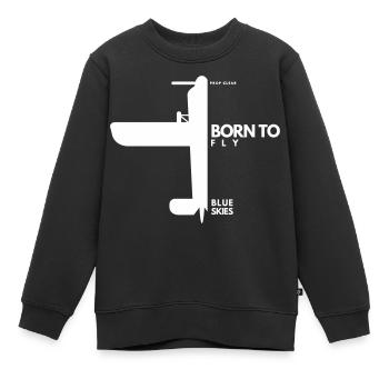 Né pour voler - Sweat Premium enfant bio - noir - Devant - AI Model Kid Female (0cm)