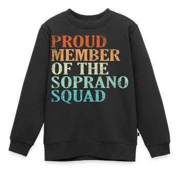 Proud Member of the Soprano Squad Vintage - Kinder Premium Organic Sweatshirt - Schwarz - Vorne - AI Model Kid Female (0cm)