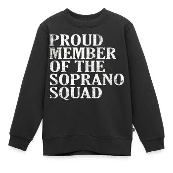 Proud Member of the Soprano Squad weiss - Kinder Premium Organic Sweatshirt - Schwarz - Vorne - AI Model Kid Female (0cm)